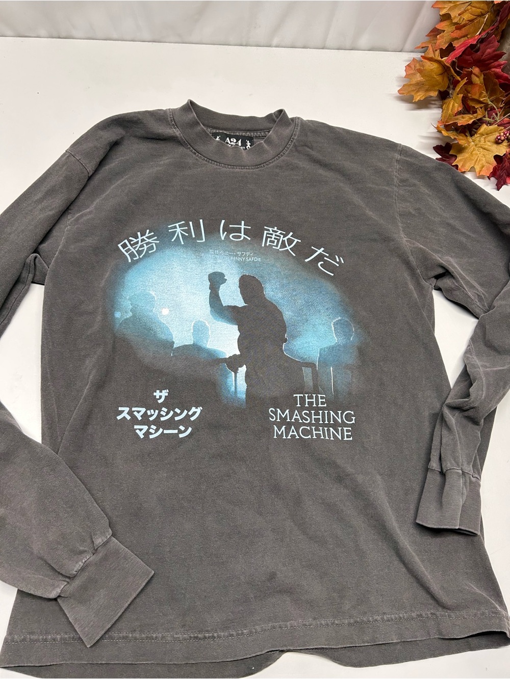 The Smashing Machine Long Sleeve Graphic Tee - Charcoal